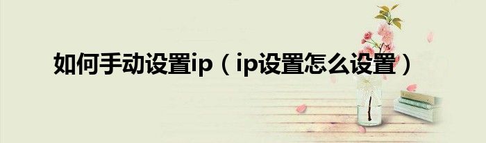 如何手动设置ip（ip设置怎么设置）