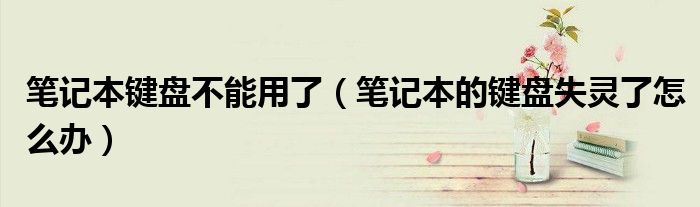 笔记本键盘不能用了（笔记本的键盘失灵了怎么办）