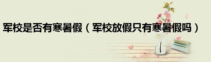 军校是否有寒暑假（军校放假只有寒暑假吗）