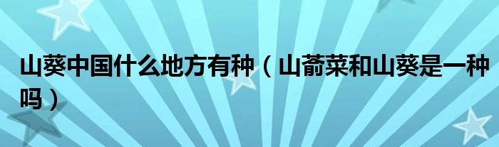 山葵中国什么地方有种（山萮菜和山葵是一种吗）