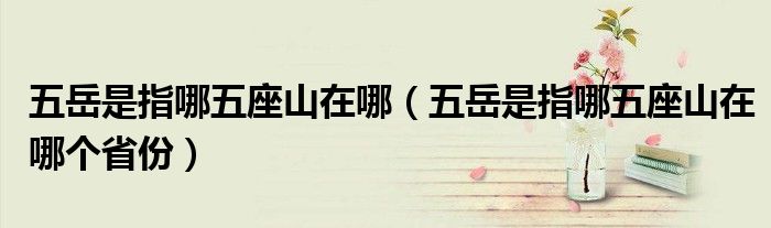 五岳是指哪五座山在哪（五岳是指哪五座山在哪个省份）