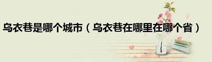 乌衣巷是哪个城市（乌衣巷在哪里在哪个省）