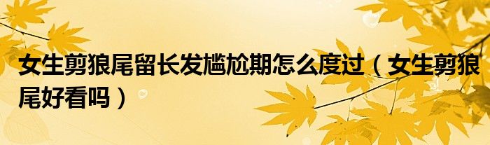 女生剪狼尾留长发尴尬期怎么度过（女生剪狼尾好看吗）