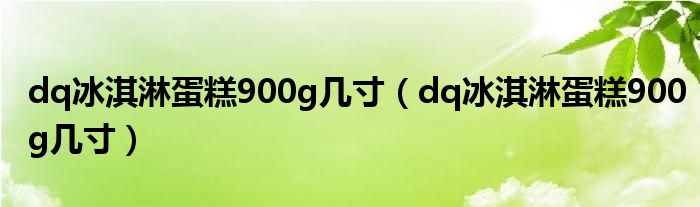 dq冰淇淋蛋糕900g几寸（dq冰淇淋蛋糕900g几寸）