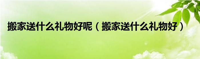 搬家送什么礼物好呢（搬家送什么礼物好）