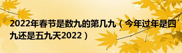 2022年春节是数九的第几九（今年过年是四九还是五九天2022）