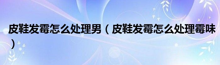 皮鞋发霉怎么处理男（皮鞋发霉怎么处理霉味）