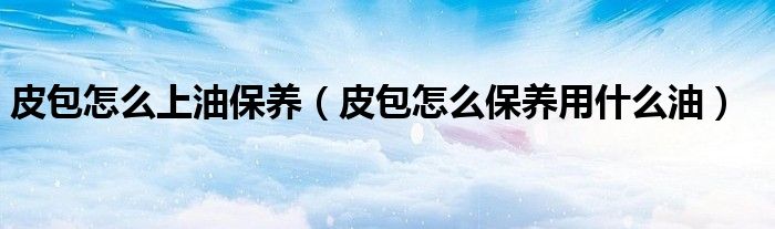 皮包怎么上油保养（皮包怎么保养用什么油）