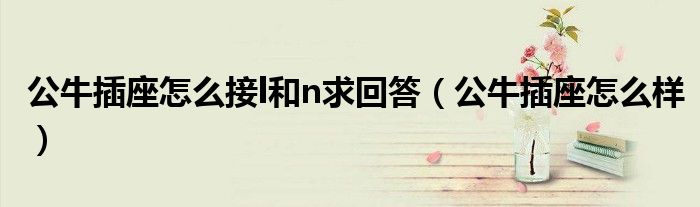 公牛插座怎么接l和n求回答（公牛插座怎么样）