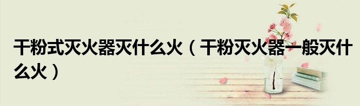 干粉式灭火器灭什么火（干粉灭火器一般灭什么火）