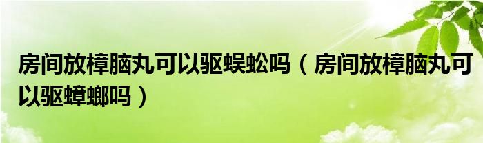 房间放樟脑丸可以驱蜈蚣吗（房间放樟脑丸可以驱蟑螂吗）