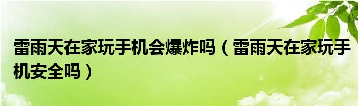 雷雨天在家玩手机会爆炸吗（雷雨天在家玩手机安全吗）