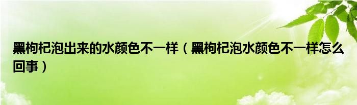黑枸杞泡出来的水颜色不一样（黑枸杞泡水颜色不一样怎么回事）