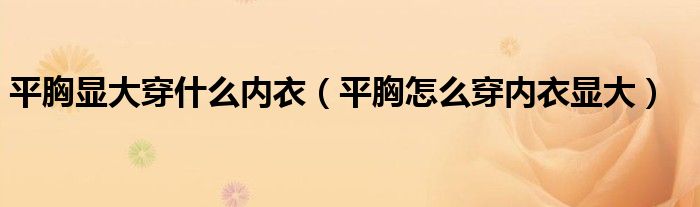 平胸显大穿什么内衣（平胸怎么穿内衣显大）