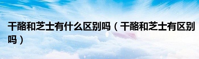 干酪和芝士有什么区别吗（干酪和芝士有区别吗）