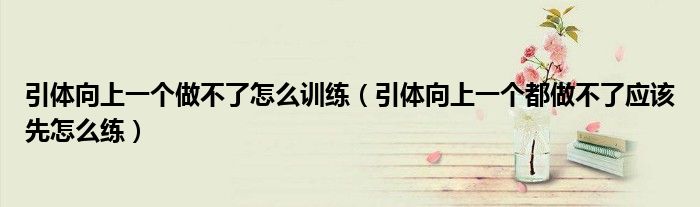 引体向上一个做不了怎么训练（引体向上一个都做不了应该先怎么练）