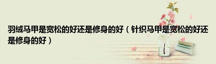羽绒马甲是宽松的好还是修身的好（针织马甲是宽松的好还是修身的好）