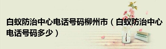 白蚁防治中心电话号码柳州市（白蚁防治中心电话号码多少）
