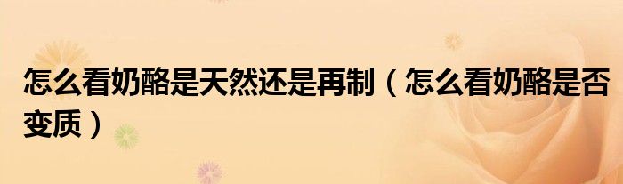 怎么看奶酪是天然还是再制（怎么看奶酪是否变质）