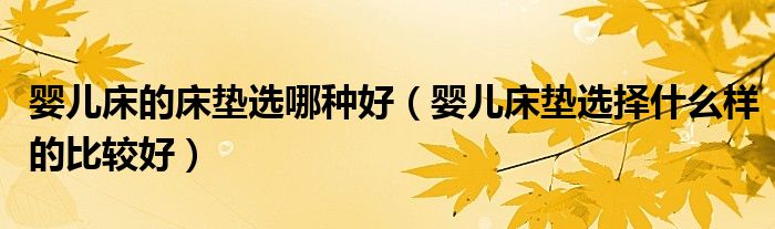 婴儿床的床垫选哪种好（婴儿床垫选择什么样的比较好）