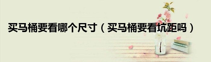 买马桶要看哪个尺寸（买马桶要看坑距吗）