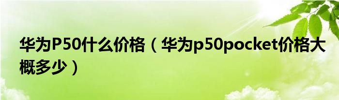 华为P50什么价格（华为p50pocket价格大概多少）