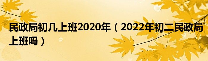民政局初几上班2020年（2022年初二民政局上班吗）
