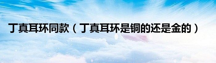 丁真耳环同款（丁真耳环是铜的还是金的）