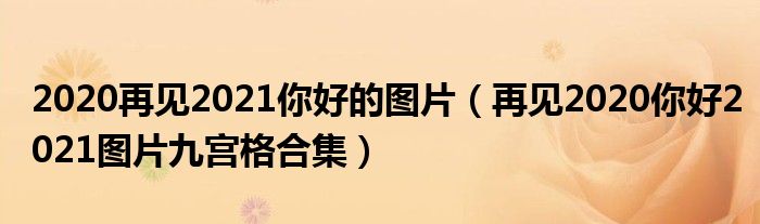 2020再见2021你好的图片（再见2020你好2021图片九宫格合集）