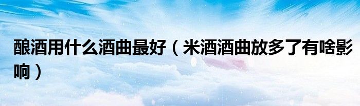 酿酒用什么酒曲最好（米酒酒曲放多了有啥影响）