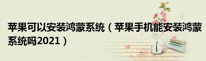 苹果可以安装鸿蒙系统（苹果手机能安装鸿蒙系统吗2021）