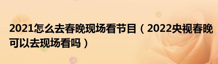 2021怎么去春晚现场看节目（2022央视春晚可以去现场看吗）