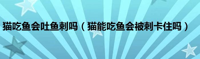 猫吃鱼会吐鱼刺吗（猫能吃鱼会被刺卡住吗）