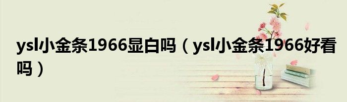 ysl小金条1966显白吗（ysl小金条1966好看吗）