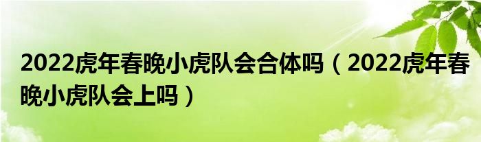 2022虎年春晚小虎队会合体吗（2022虎年春晚小虎队会上吗）