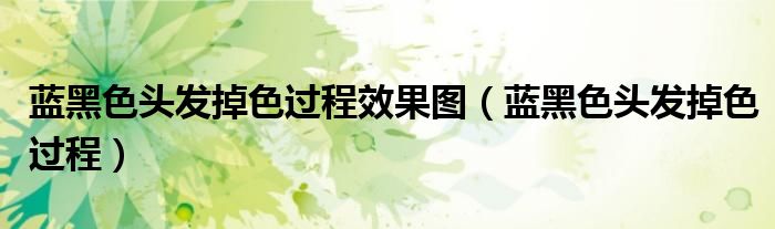 蓝黑色头发掉色过程效果图（蓝黑色头发掉色过程）