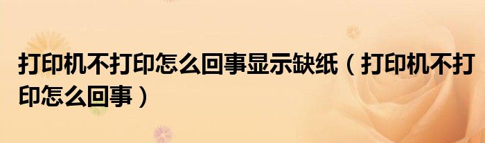 打印机不打印怎么回事显示缺纸（打印机不打印怎么回事）
