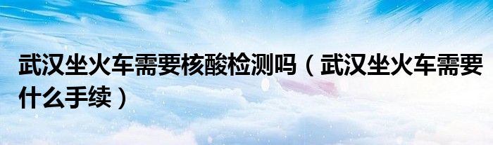 武汉坐火车需要核酸检测吗（武汉坐火车需要什么手续）