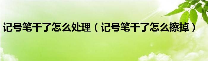 记号笔干了怎么处理（记号笔干了怎么擦掉）