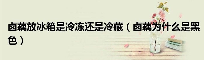卤藕放冰箱是冷冻还是冷藏（卤藕为什么是黑色）