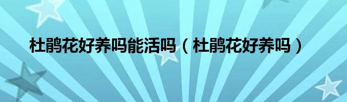 杜鹃花好养吗能活吗（杜鹃花好养吗）