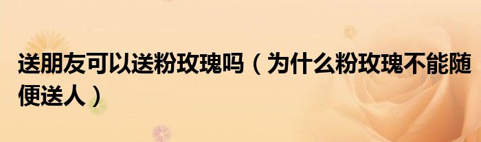 送朋友可以送粉玫瑰吗（为什么粉玫瑰不能随便送人）