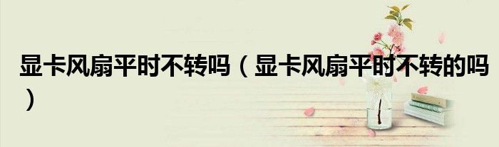 显卡风扇平时不转吗（显卡风扇平时不转的吗）