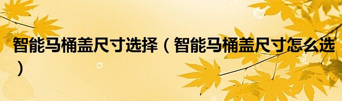 智能马桶盖尺寸选择（智能马桶盖尺寸怎么选）