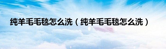 纯羊毛毛毯怎么洗（纯羊毛毛毯怎么洗）