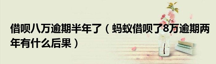 借呗八万逾期半年了（蚂蚁借呗了8万逾期两年有什么后果）