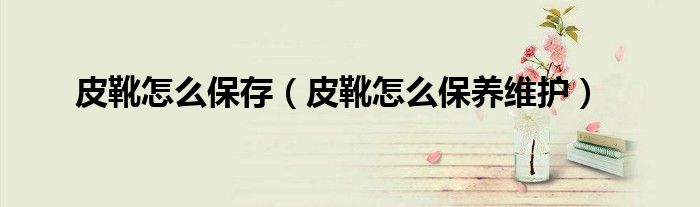 皮靴怎么保存（皮靴怎么保养维护）