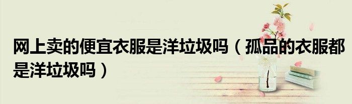 网上卖的便宜衣服是洋垃圾吗（孤品的衣服都是洋垃圾吗）