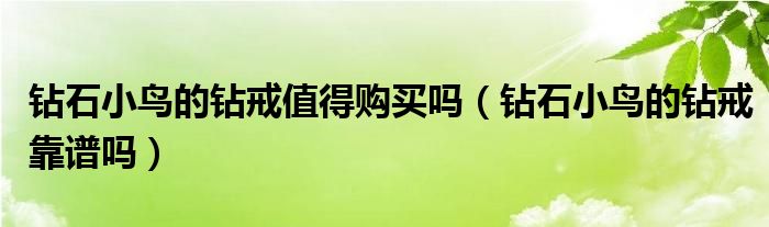 钻石小鸟的钻戒值得购买吗（钻石小鸟的钻戒靠谱吗）