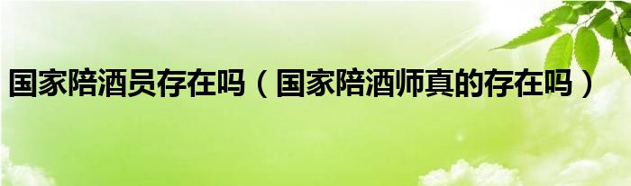 国家陪酒员存在吗（国家陪酒师真的存在吗）